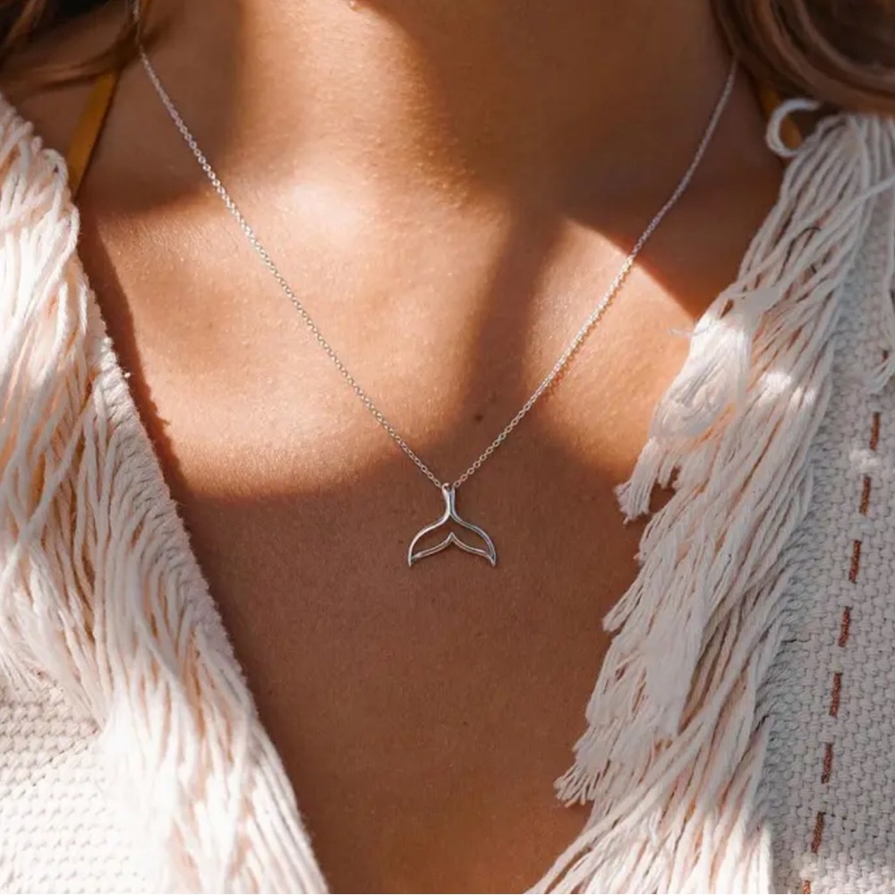 2/$10 NEW! Dolphin Tail Necklace Love Dainty Boho Mermaid Cute